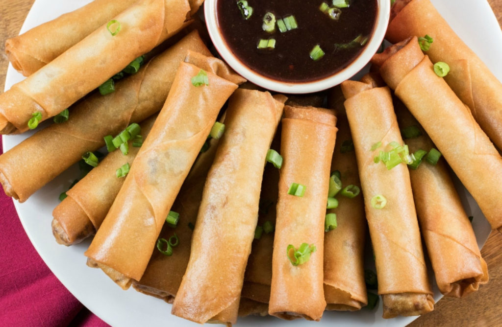 Turkey Spring Rolls with Cranberry Dipping Sauce